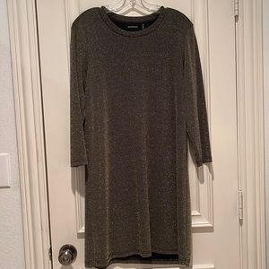 MINKPINK Black and Gold Shimmer Metallic Dress